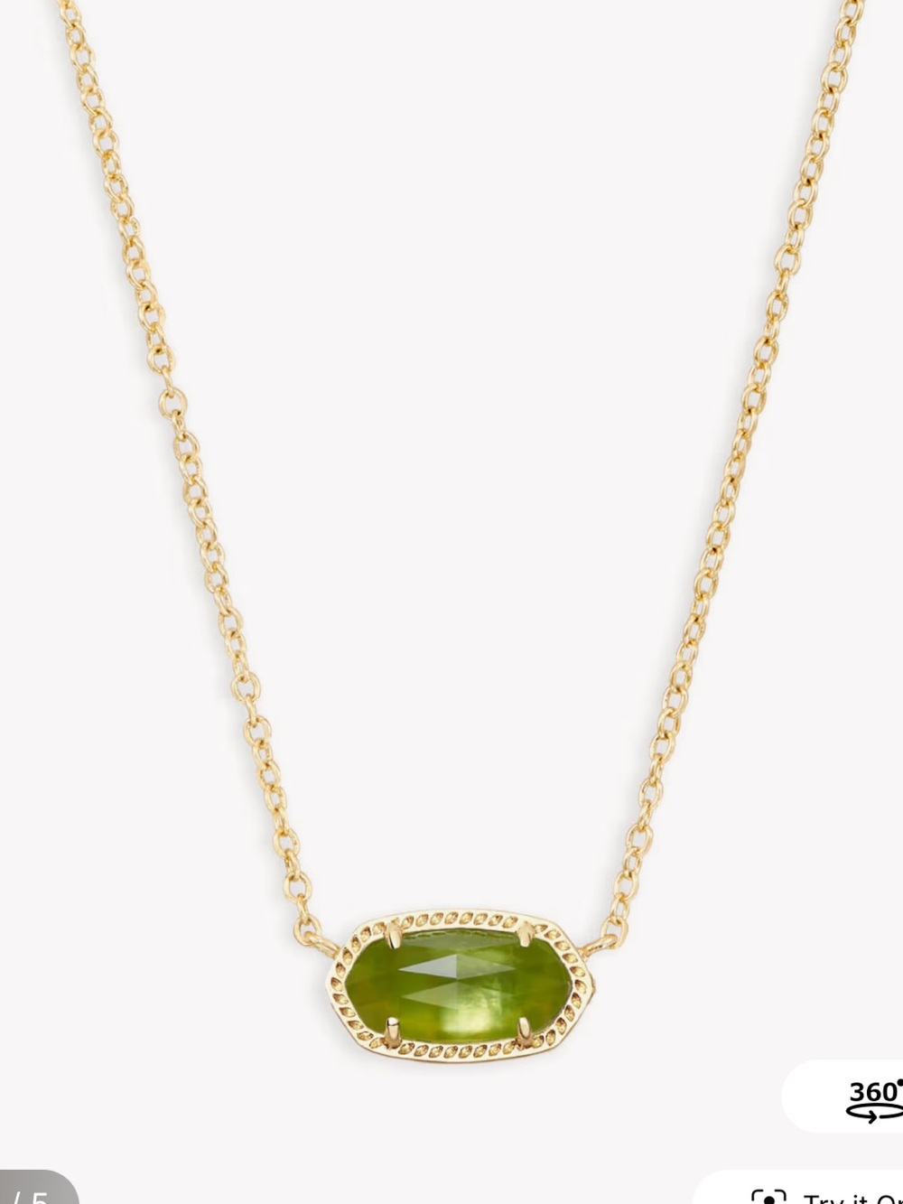 Kendra Scott Elisa Gold Pendant Necklace in Peridot Illusion